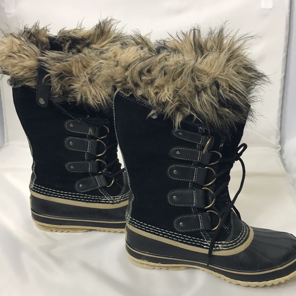 Sorel Joan of Artic Boots Size 8 in Black and Tan - Picture 6 of 10